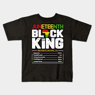 Juneteenth Black King Nutrition Facts Kids T-Shirt